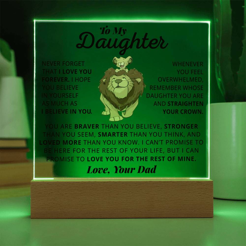 Daughter I Love You Forever - Acrylic Square Plaque