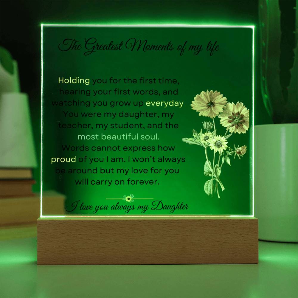 To My Daughter - Most Beautiful Soul - Acrylic Square Plaque