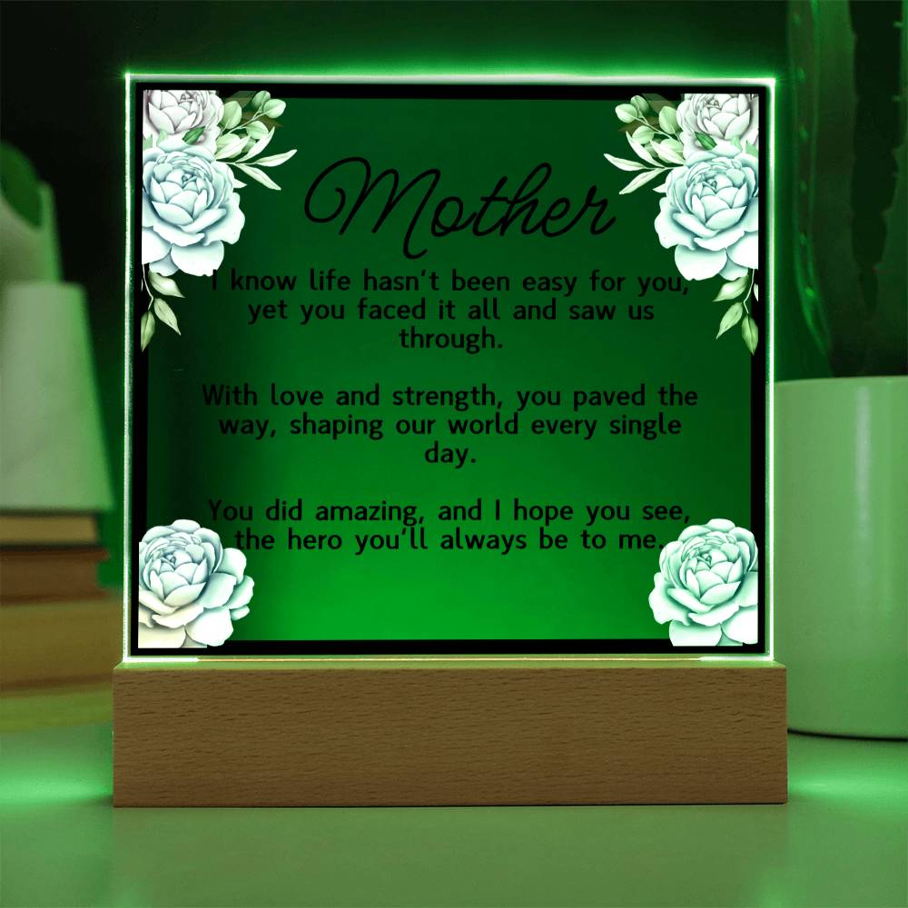 HeartWork - The Hero You'll Always Be To Me - Acrylic Square Plaque