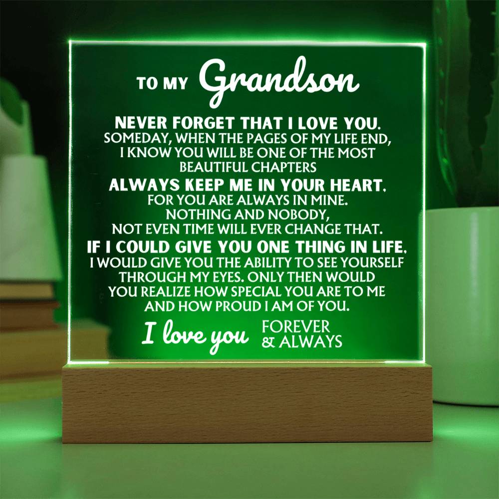 To My Grandson - How Special Your Are To Me - Acrylic Square Plaque