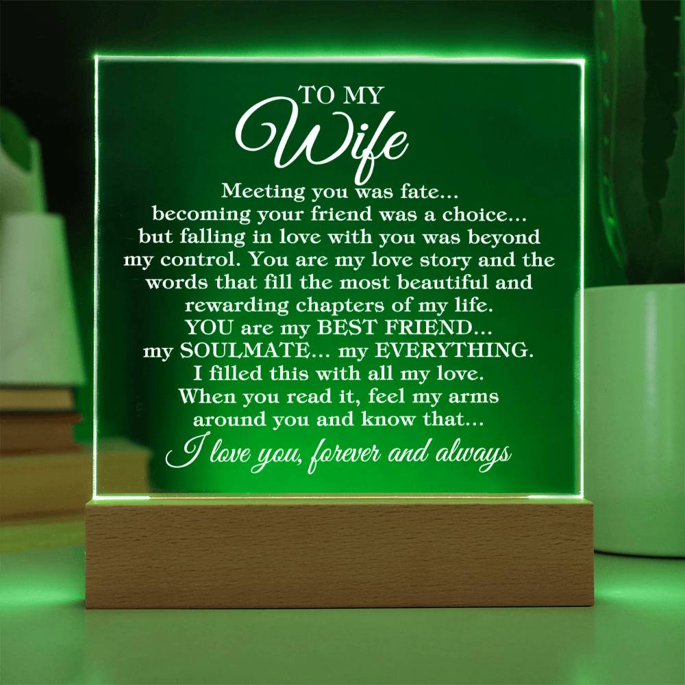To My Wife - Forever And Always Love You - Acrylic Square Plaque