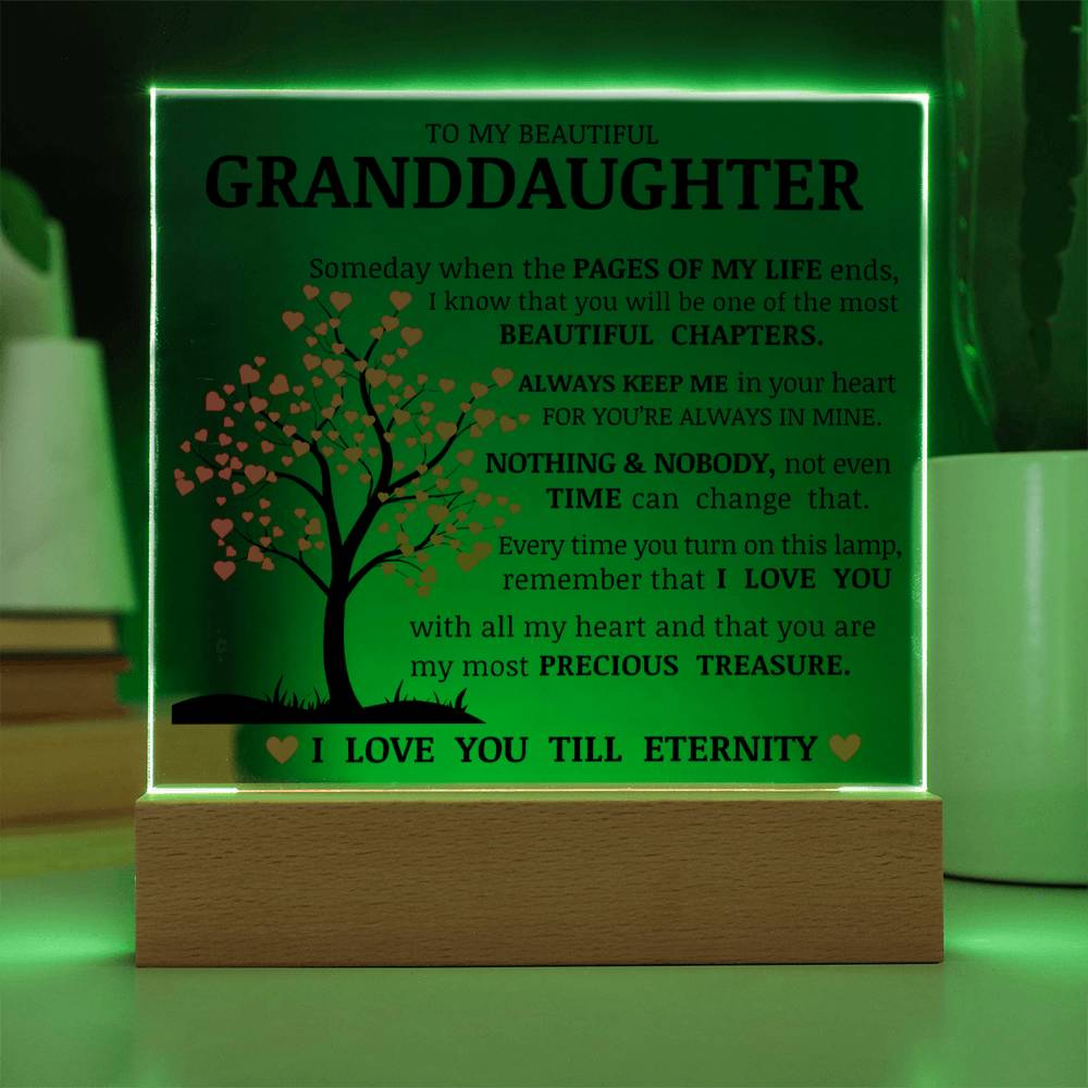 To My Beautiful Granddaughter - Pages Of My Life - Acrylic Square Plaque