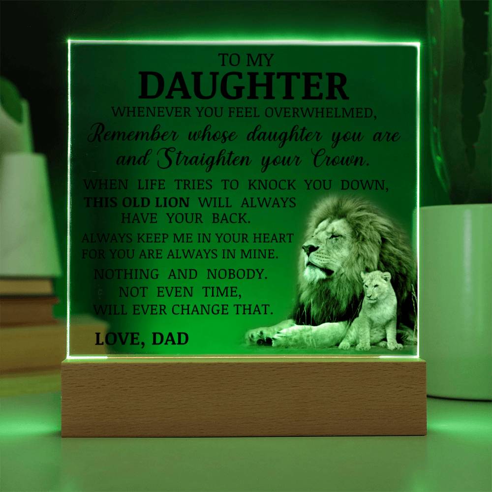 To My Daughter - Keep Me In Your Heart - Acrylic Square Plaque