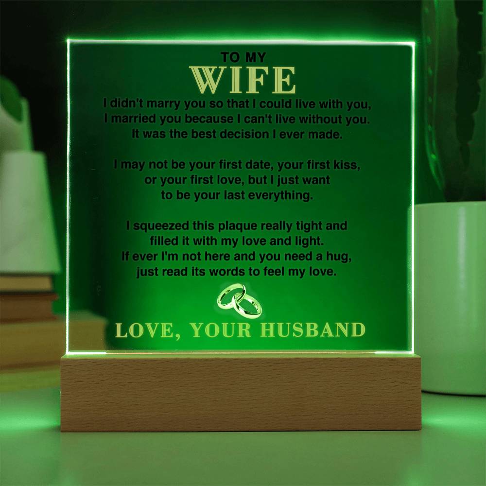 To My Wife - The Best Decision I Ever Made - Acrylic Square Plaque