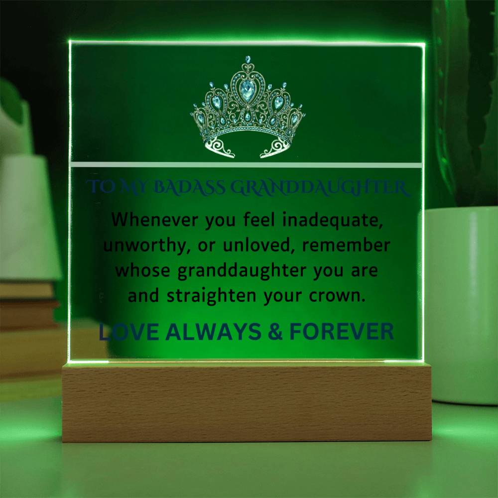 Badass Granddaughter - Love Always And Forever - Acrylic Square Plaque