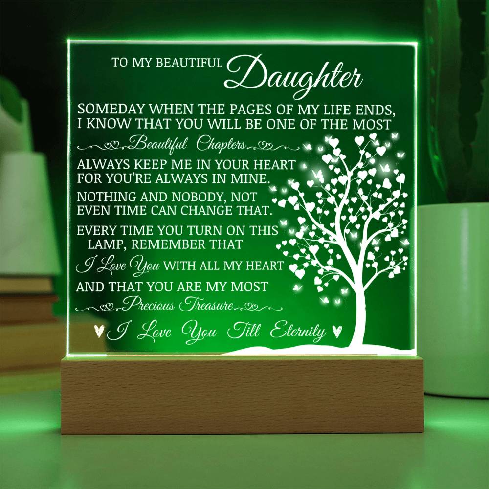 Daughter Keepsake - My Most Precious Treasure - Acrylic Square Plaque