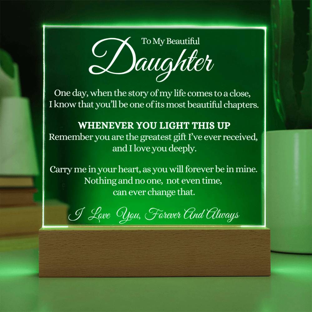 Most Beautiful Chapter - Whenever You Light This Up - Acrylic Square Plaque