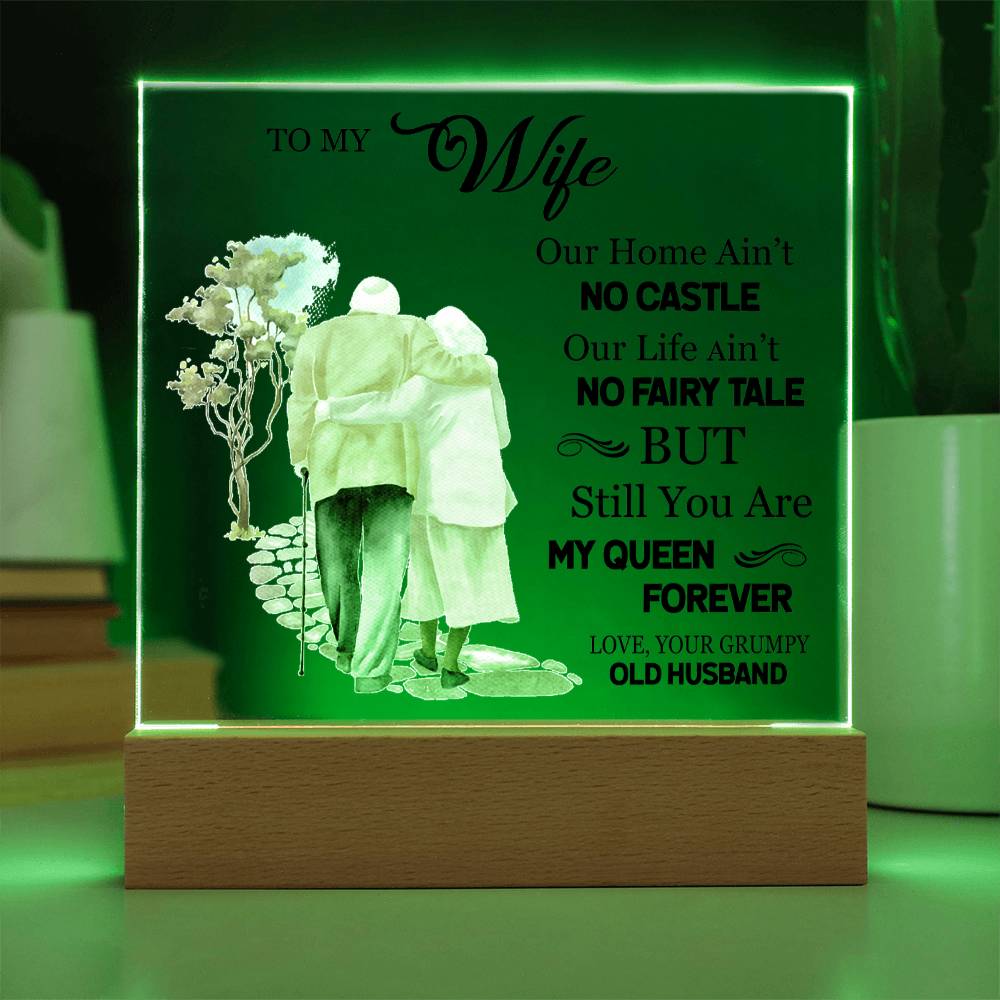 Gift for Wife from Husband - My Queen Forever - Acrylic Square Plaque