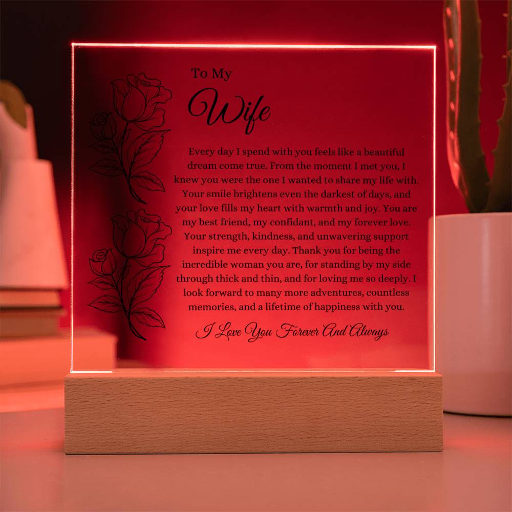 Gift Ideas For Wife - Beautiful Dream Come True - Acrylic Square Plaque