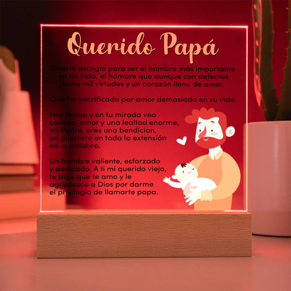Querido Papa - Acrylic Square Plaque