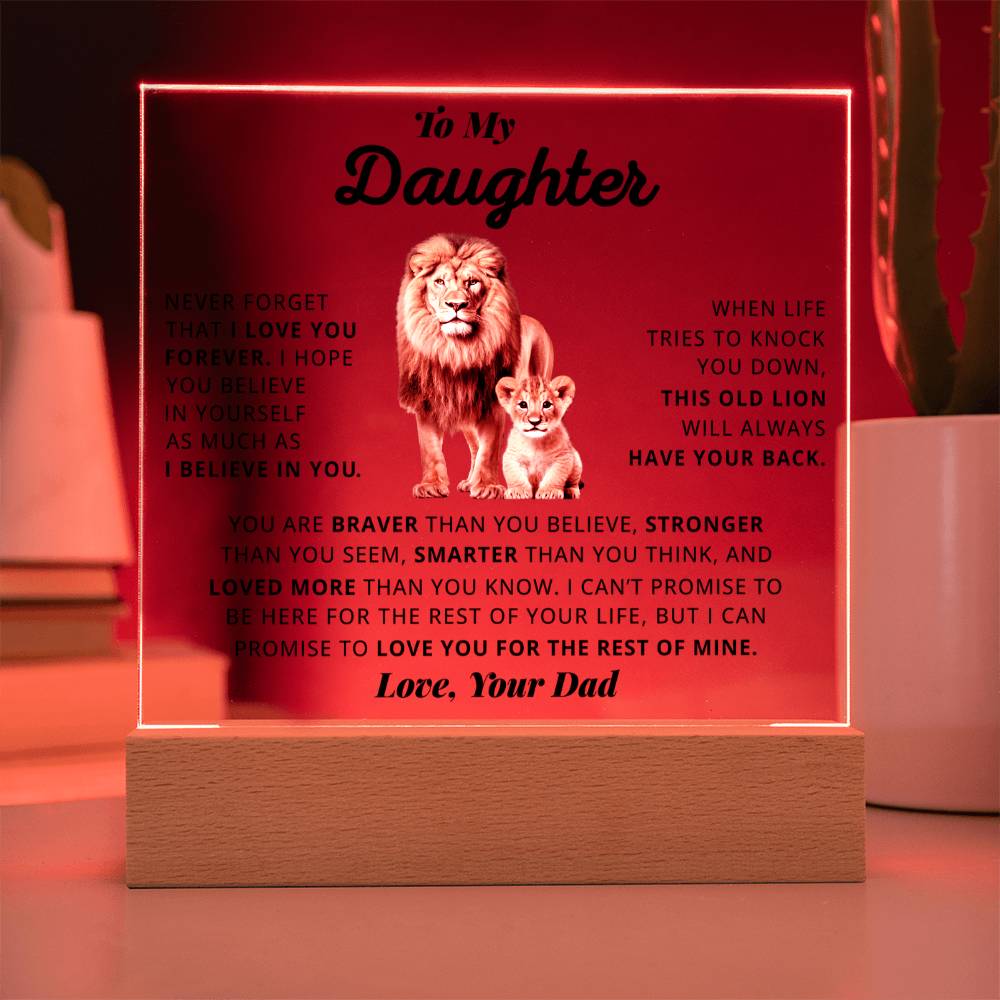 Daughter I Love You Forever - Best Gift For Daughter From Dad - Acrylic Square Plaque