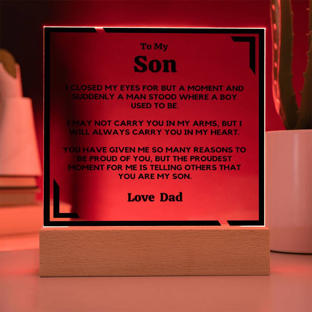 Son, I'm So Proud - Acrylic Square Plaque
