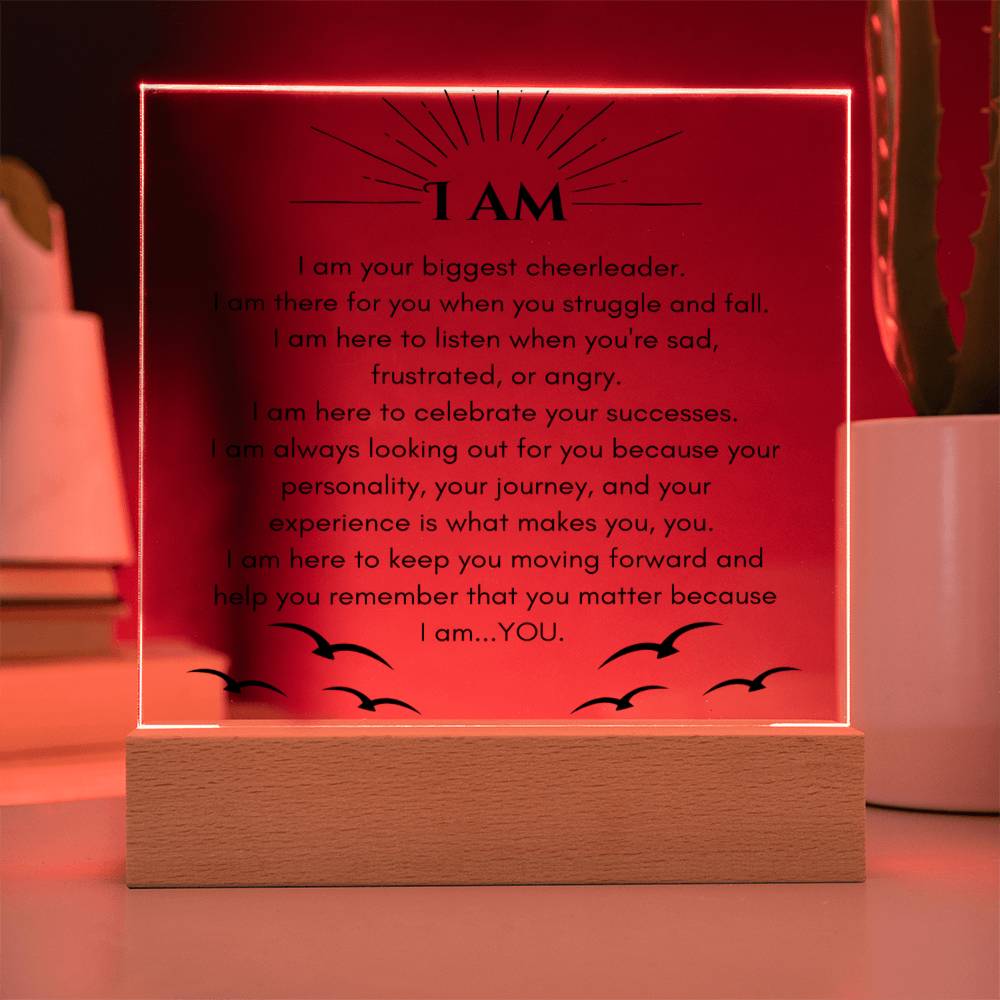 A Note To Self - I AM - Acrylic Square Plaque
