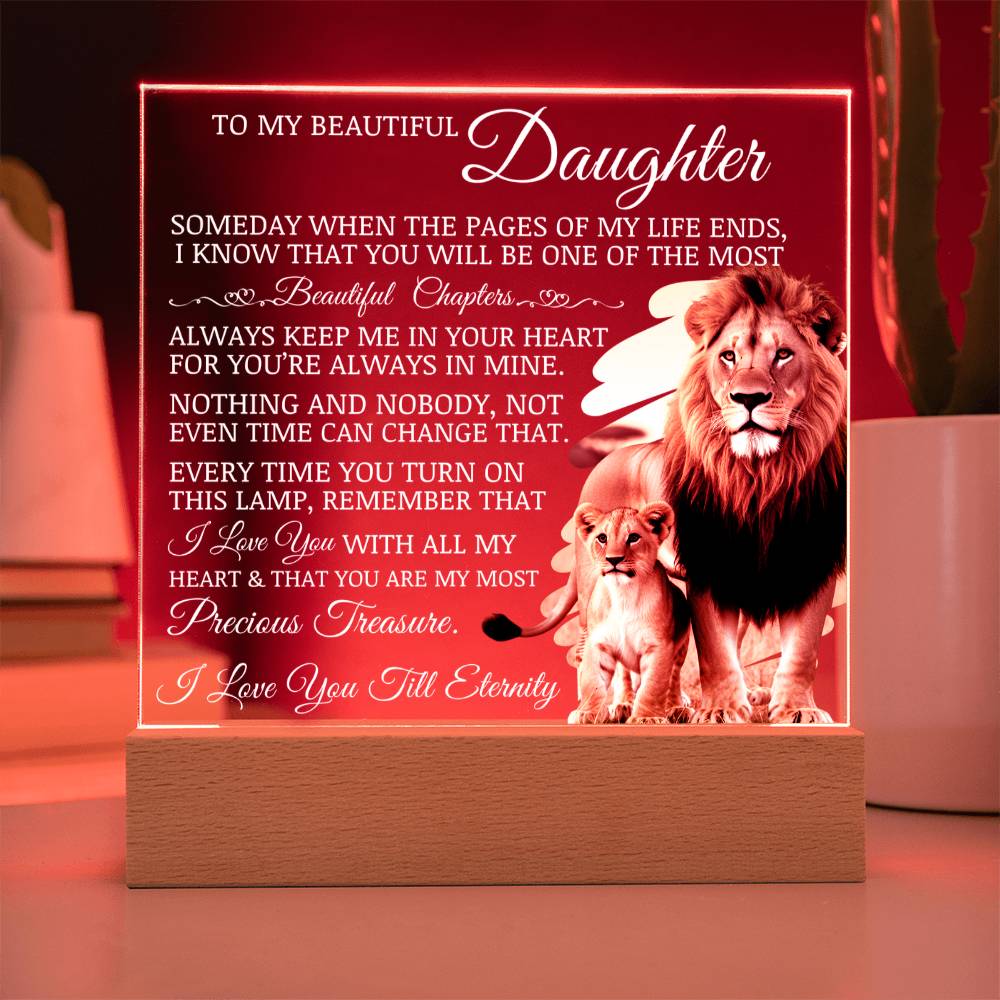 Daughter Keepsake - Lamp of Love - Acrylic Square Plaque