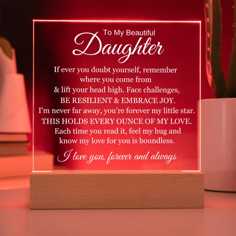 To My Beautiful Daughter - You Are My Little Star - Acrylic Square Plaque