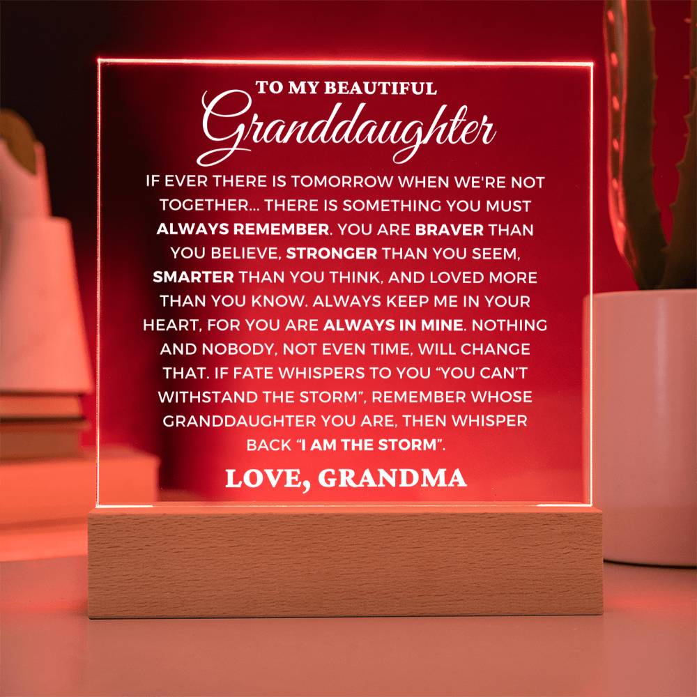 Granddaughter Gift  - Always Remember - Acrylic Square Plaque
