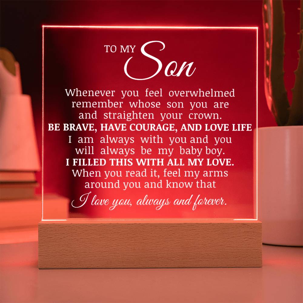 To My Son - You Will Always Be My Little Boy - Acrylic Square Plaque