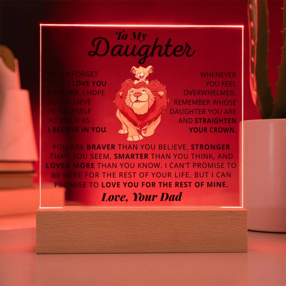 Daughter I Love You Forever - Acrylic Square Plaque