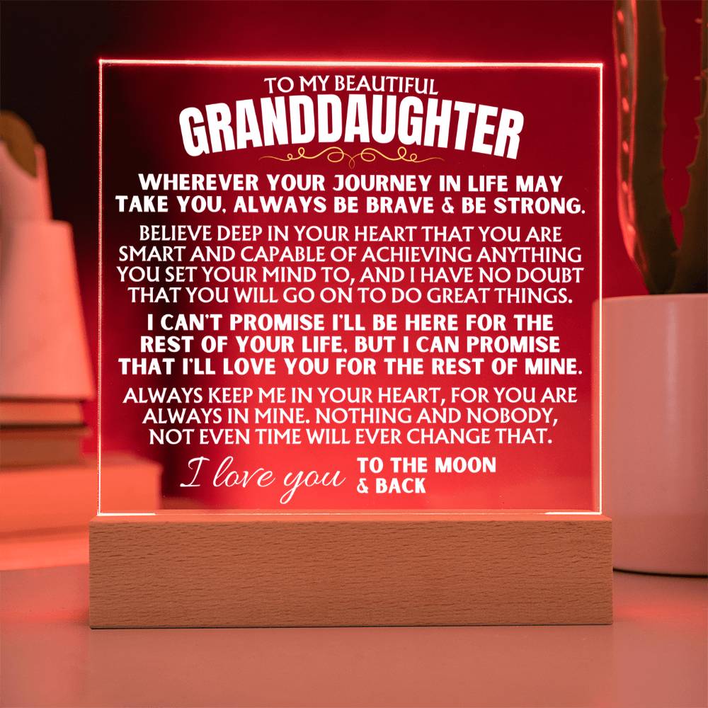 To My Granddaughter - Always Keep Me In Your Heart - Acrylic Square Plaque