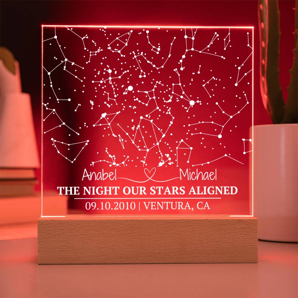 Celestial Night Sky Acrylic Plaque Ventura - Acrylic Square Plaque