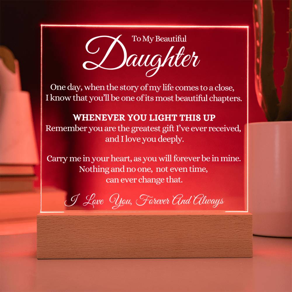 Most Beautiful Chapter - Whenever You Light This Up - Acrylic Square Plaque