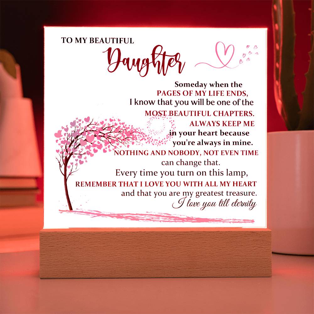 For Daughter - I Will Always Love You - Gift For Daughter - Acrylic Square Plaque