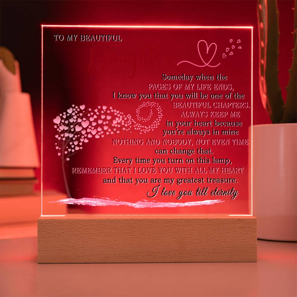 Gift For Daughter - I Love Till Eernity - Acrylic Square Plaque