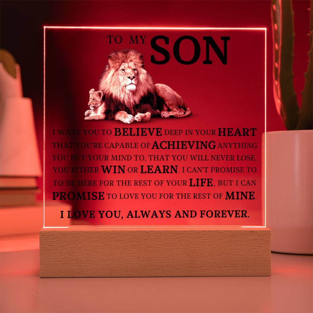 To My Son - I Can Promise To Love You For The Rest Of Mine - Acrylic Square Plaque