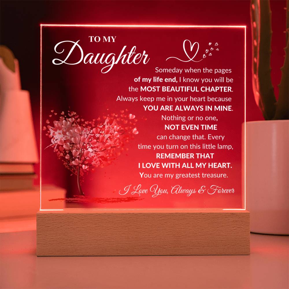 Daughter - Most Beautiful Chapter - Acrylic Square Plaque