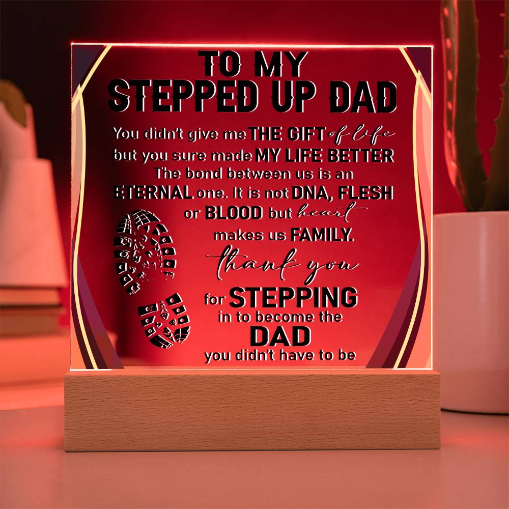 Father's Day Gift for Stepped Up Dad - The Gift Of Life - Acrylic Square