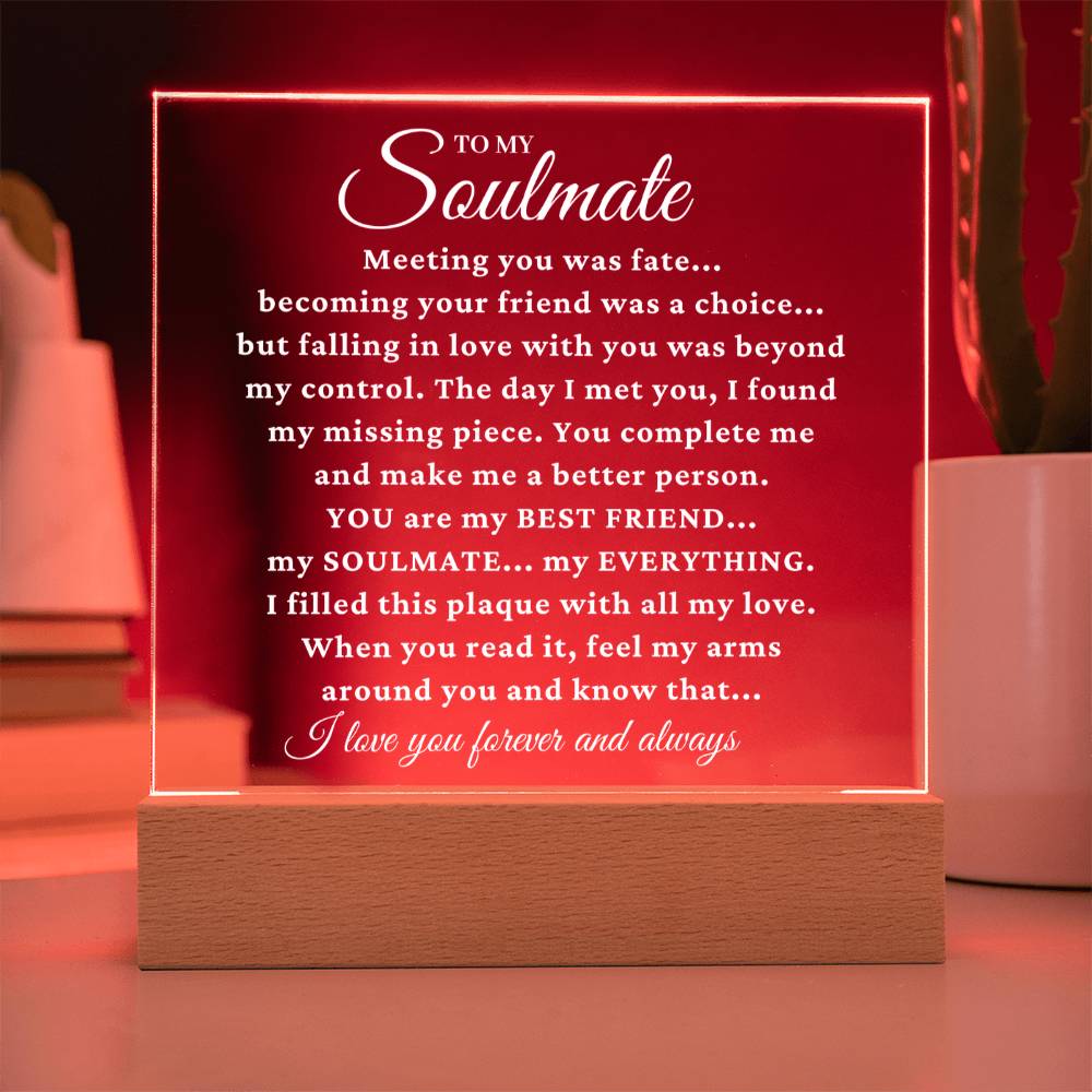 To My Soulmate - I Found My Missing Piece - Acrylic Square Plaque