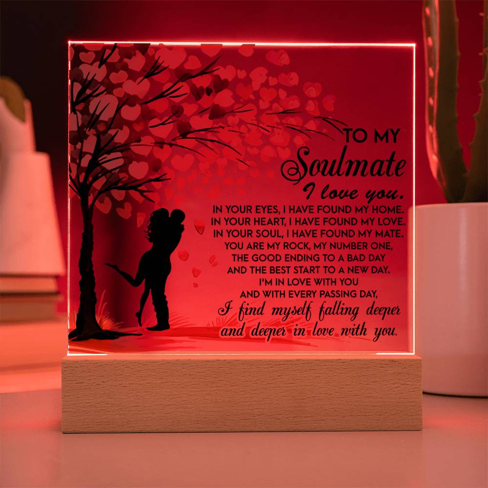Deeper In Love - Acrylic Display Centerpiece For Soulmate - Acrylic Square Plaque