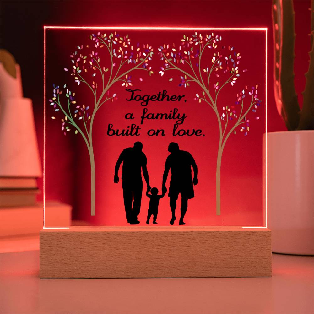 Pride Month Gift - A Family Built On Love - Acrylic Square Plaque