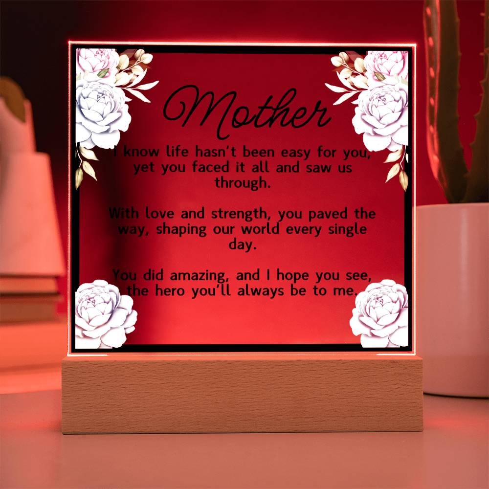 HeartWork - The Hero You'll Always Be To Me - Acrylic Square Plaque