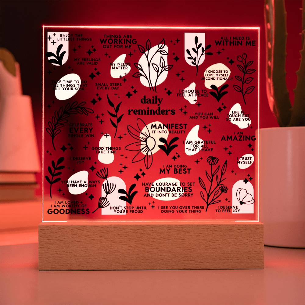 Daily Affirmation, Motivation, Mental Health - Acrylic Square Plaque