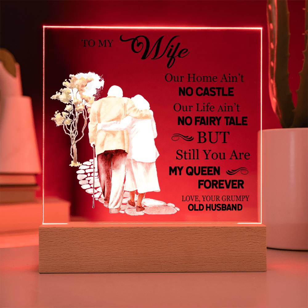 Gift for Wife from Husband - My Queen Forever - Acrylic Square Plaque