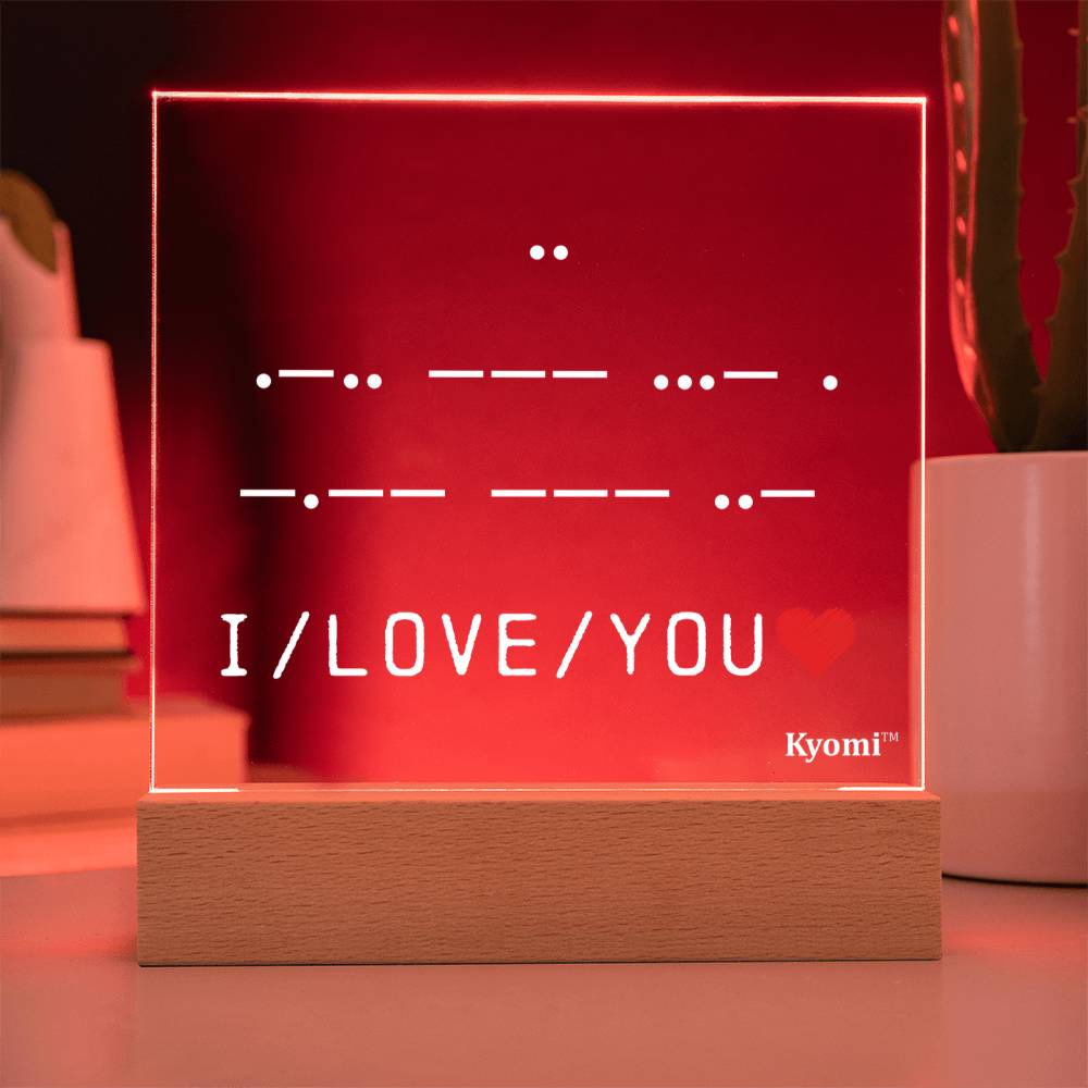 I Love You Morse Code - Acrylic Square Plaque