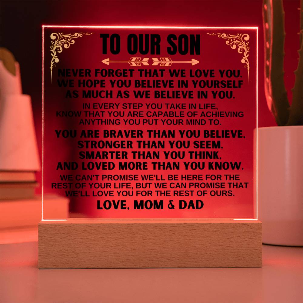 To Our Son - We'll Love You For The Rest Of Our  - Acrylic Square Plaque
