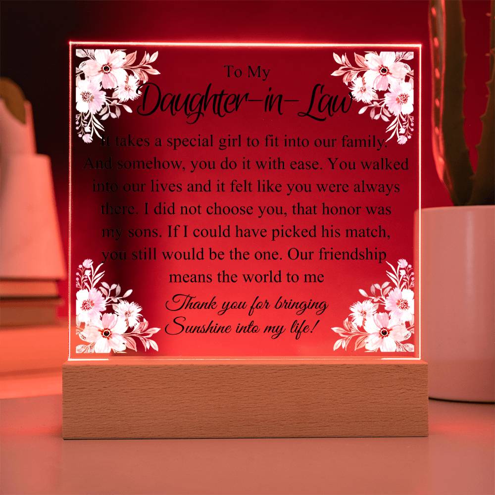 HeartWork - Daughter-In-Law Special Girl - Acrylic Square Plaque