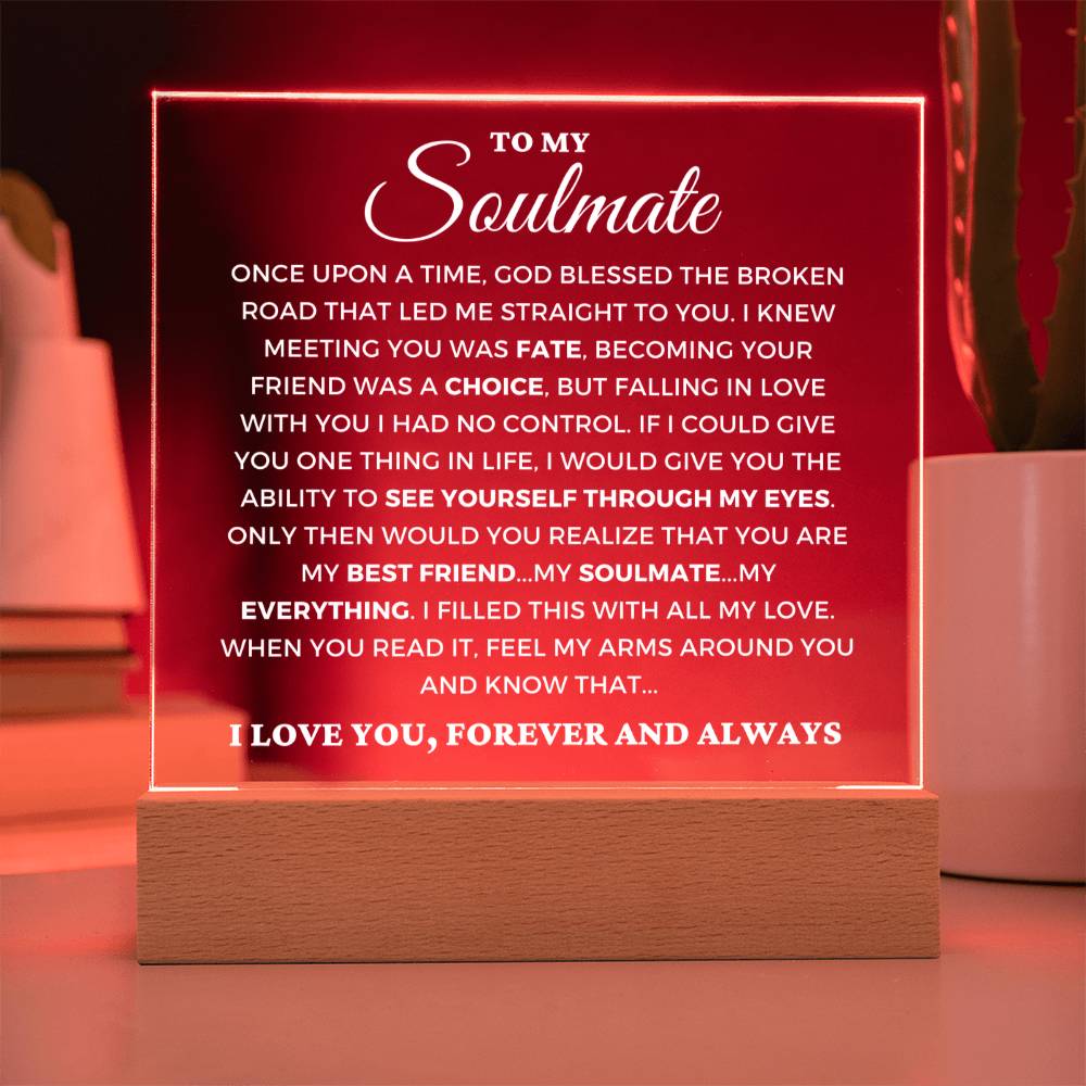 Soulmate Gift  - My Everything - See Your Self Through My Eyes - Acrylic Square Plaque