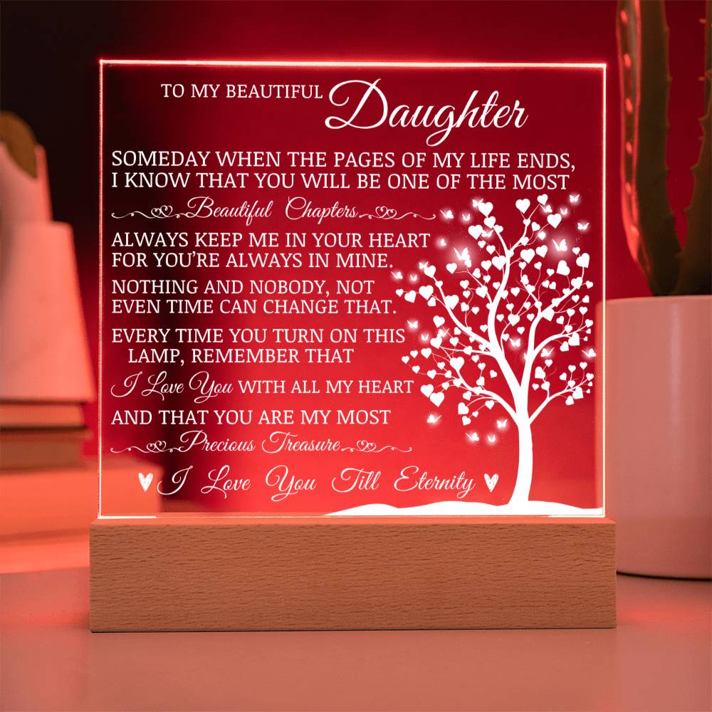 Daughter Keepsake - My Most Precious Treasure - Acrylic Square Plaque