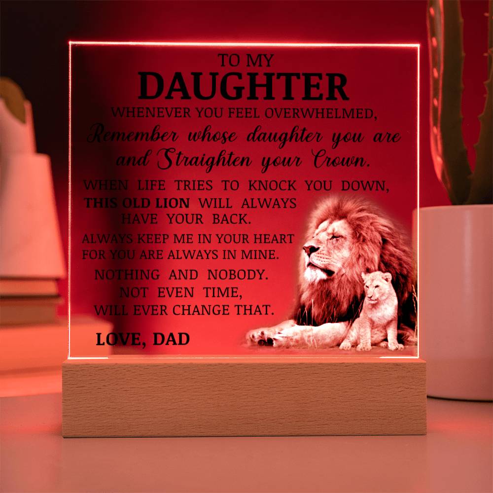To My Daughter - Keep Me In Your Heart - Acrylic Square Plaque