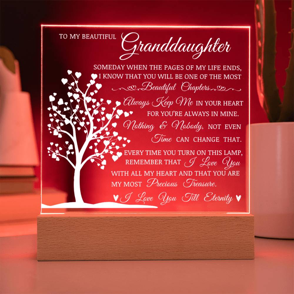 To My Beautiful Granddaughter - You Are My Most Precious Treasure - Acrylic Square Plaque