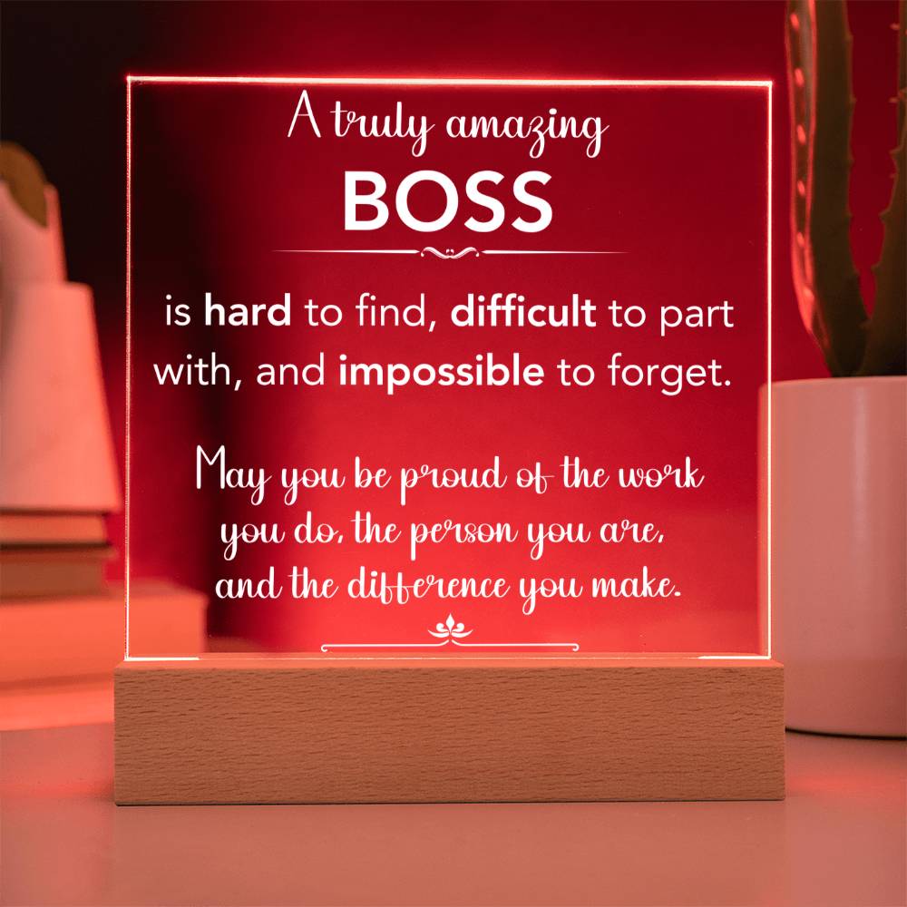 Personalized Boss Gift - The Difference You Make - Acrylic Square Plaque