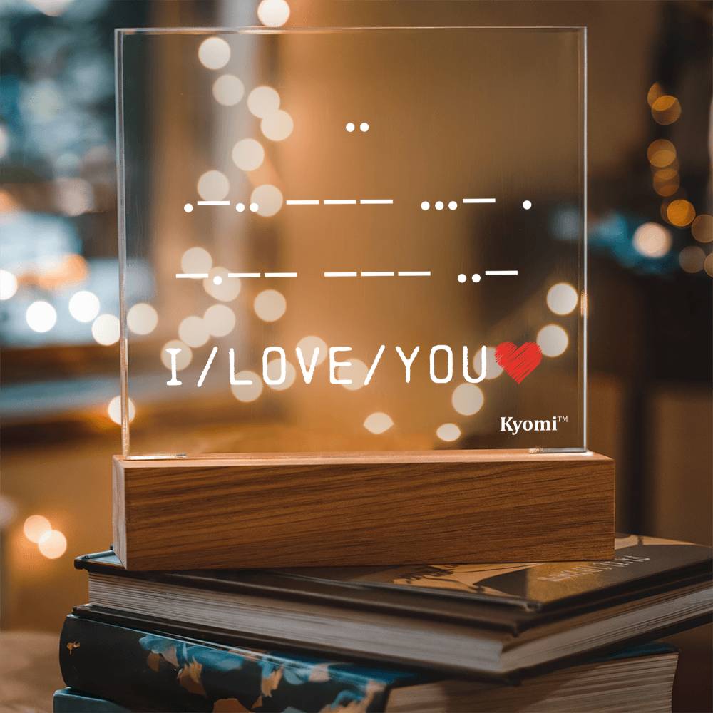 I Love You Morse Code - Acrylic Square Plaque