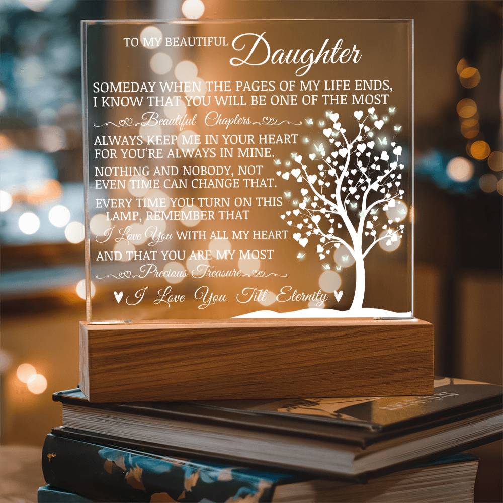Daughter Keepsake - My Most Precious Treasure - Acrylic Square Plaque