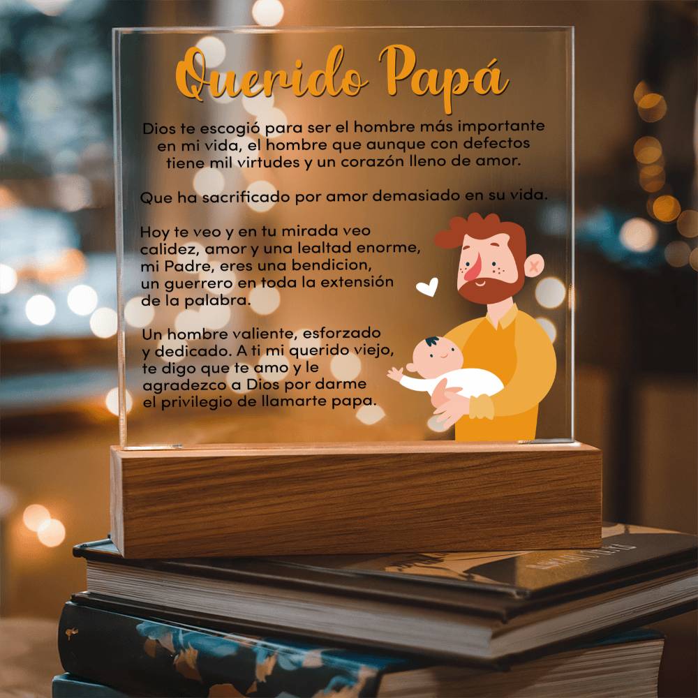 Querido Papa - Acrylic Square Plaque