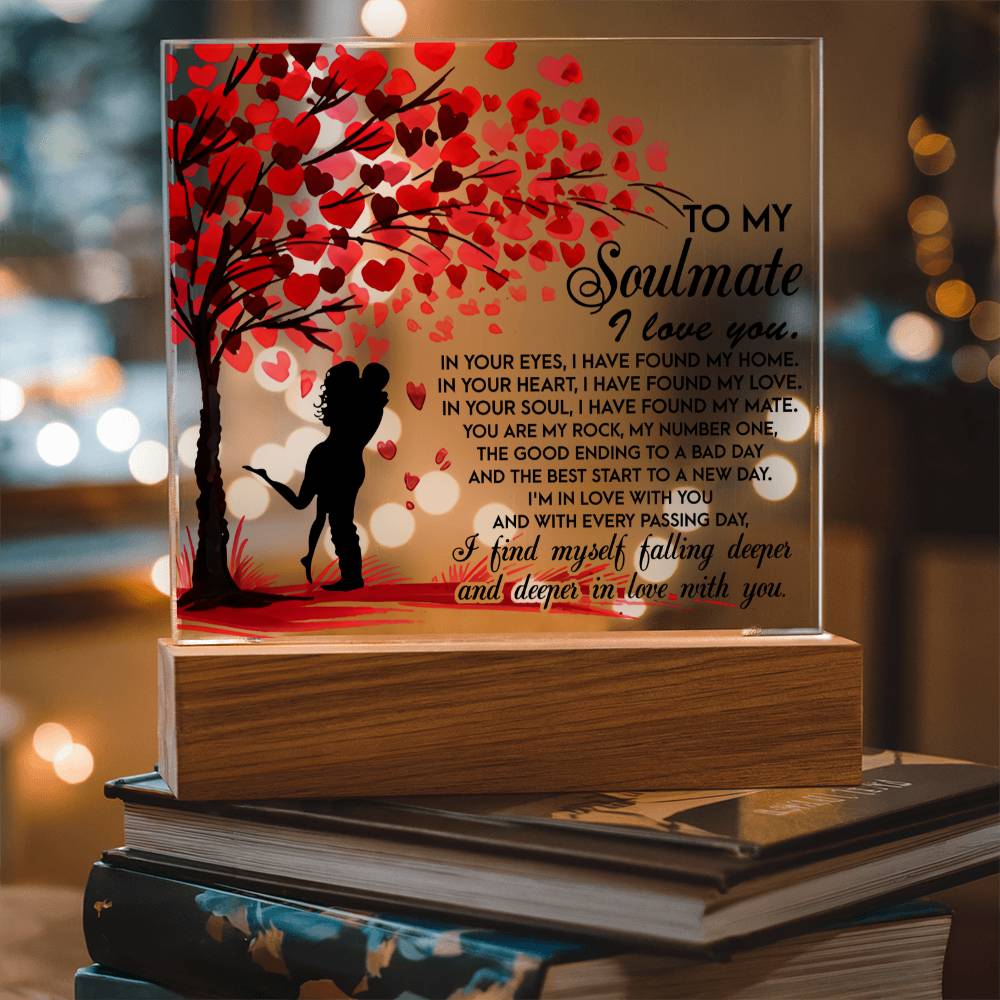 Deeper In Love - Acrylic Display Centerpiece For Soulmate - Acrylic Square Plaque