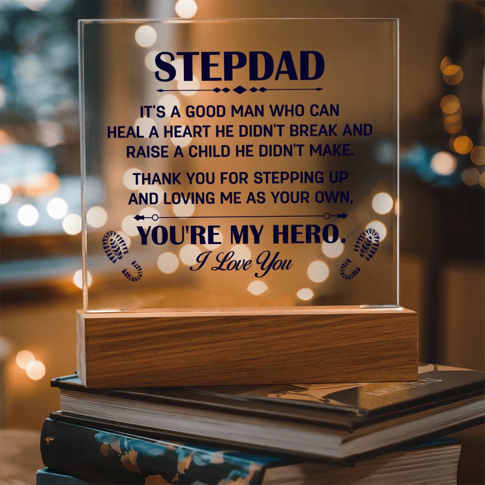 Gift for Step Dad - You're My Hero - Acrylic Square Plaque