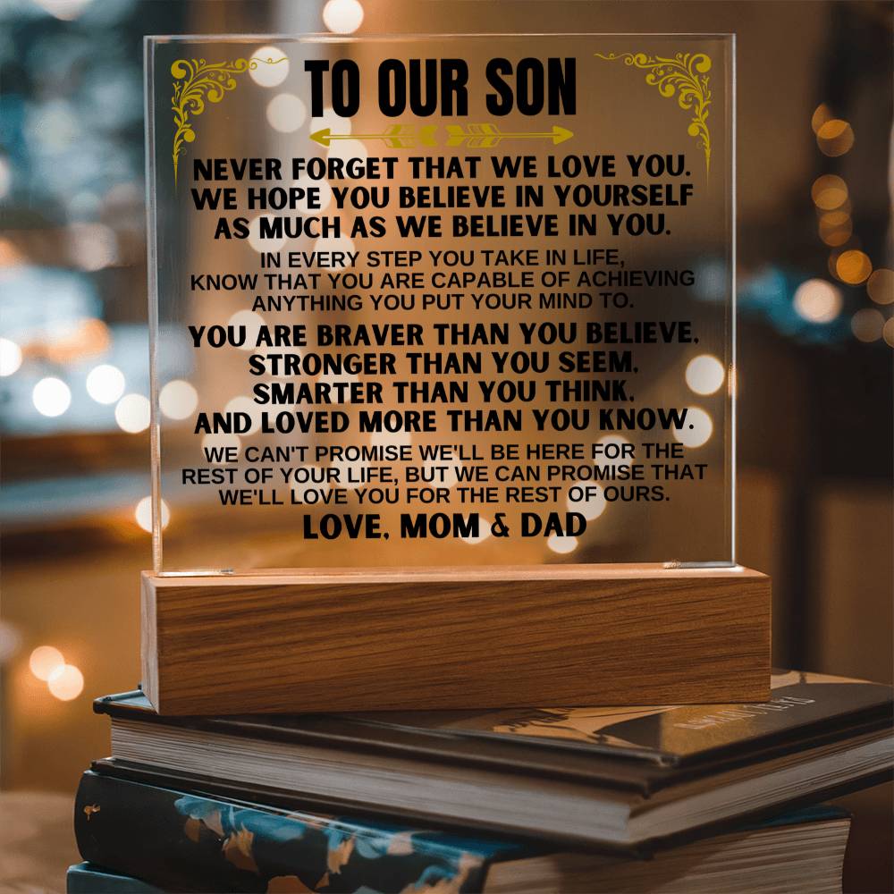 To Our Son - We'll Love You For The Rest Of Our  - Acrylic Square Plaque